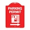 Signmission Parking Permit With Right Arrow, Red & White Aluminum Architectural Sign, 18" x 24", RW-1824-23401 A-DES-RW-1824-23401 - alternate 1